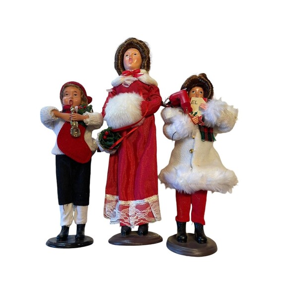 Christmas Carolers Figurines Lot Of 3 Woman, Boy And Girl Open Mouth 9-11” - Picture 4 of 7